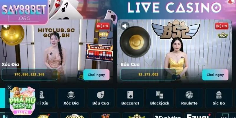 Sứ mệnh hàng đầu của live casino Say88