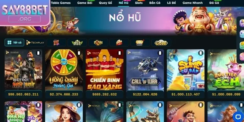 Nổ hũ Say88 là các game chơi quay thưởng